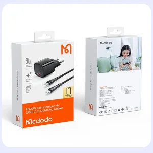 شارژر دیواری 20 وات مک دودو مدل CH-4693 به همراه کابل لایتنینگ
