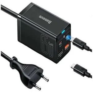 شارژر رومیزی 65 وات بیسوس مدل CCDK65E به همراه کابل تبدیل USB-C