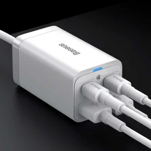 شارژر رومیزی 65 وات بیسوس مدل CCDK65E به همراه کابل تبدیل USB-C