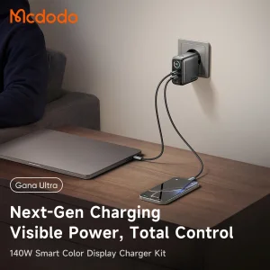 شارژر دیواری 140 وات 4 پورت مک دودو مدل CH-661 به همراه کابل USB-C