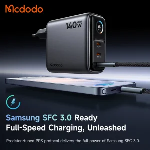 شارژر دیواری 140 وات 4 پورت مک دودو مدل CH-661 به همراه کابل USB-C