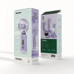 پاوربانک و پنکه قابل حمل گرین لاین مدل WindMate ظرفیت 10000 میلی‌آمپر ساعت