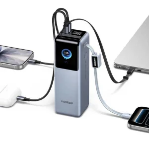 پاور بانک 200 وات یوگرین مدل 75702B  ظرفیت 25000 میلی آمپر ساعت به همراه کابل USB-C