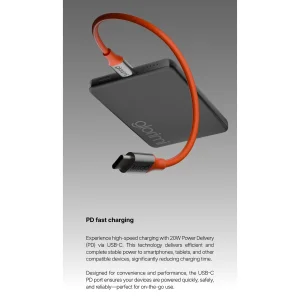 پاوربانک بی‌سیم 20 وات گلوریمی مدل FitCore Mag AIR ظرفیت 5000 میلی‌آمپرساعت به همراه کابل USB-C
