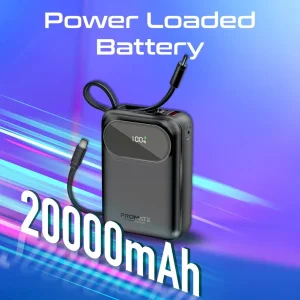 پاوربانک پرومیت مدل POWERPOD-20.BLK ظرفیت 20000 میلی‌آمپرساعت