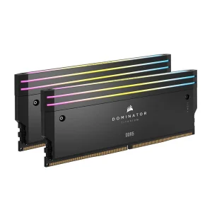 رم دسکتاپ کورسیر DOMINATOR TITANIUM DDR5 دو کاناله 96 گیگابایت 6600 مگاهرتز CL40 با هیت سینک آلومینیومی و نورپردازی قابل شخصی‌سازی و پشتیبانی از XMP 3.0