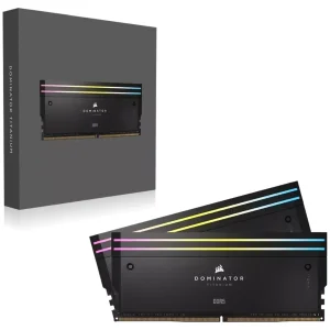 رم دسکتاپ کورسیر DOMINATOR TITANIUM DDR5 دو کاناله 96 گیگابایت 6600 مگاهرتز CL40 با هیت سینک آلومینیومی و نورپردازی قابل شخصی‌سازی و پشتیبانی از XMP 3.0
