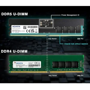 رم دسکتاپ ای دیتا مدل U-DIMM DDR5 4800 S 16G، 16 گیگابایت، DDR5، فرکانس 4800 مگاهرتز، تایمینگ CL40، یک عدد ماژول DIMM، مناسب برای کامپیوتر (Desktop)