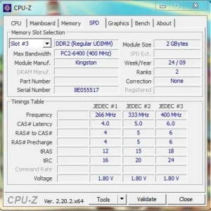 رم دسکتاپ DDR2 کینگستون مدل King دو گیگابایت 800 مگاهرتز DIMM تایمینگ 5 ، تک کاناله، یک عدد