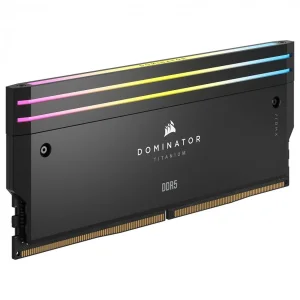 رم دسکتاپ DDR5 دوکاناله 6600 مگاهرتز CL32 کورسیر مدل Dominator Titanium RGB ظرفیت 32 گیگابایت