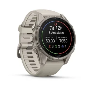 ساعت هوشمند 43 میلی‌متری گارمین مدل Fenix 9 با بند سیلیکونی، سازگار با آیفون و اندروید