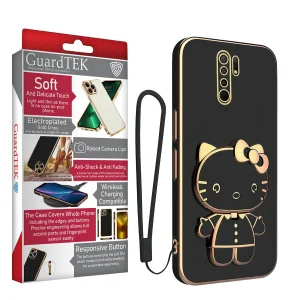 کاور گاردتک اساک مدل Kitty Strap مناسب برای گوشی موبایل شیائومی Redmi 9 / Redmi 9 Prime به همراه بندآویز