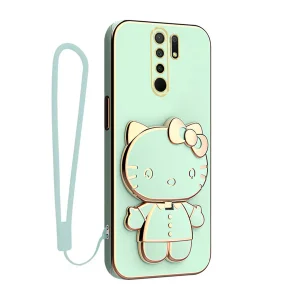 کاور گاردتک اساک مدل Kitty Strap مناسب برای گوشی موبایل شیائومی Redmi 9 / Redmi 9 Prime به همراه بندآویز