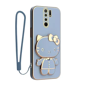 کاور گاردتک اساک مدل Kitty Strap مناسب برای گوشی موبایل شیائومی Redmi 9 / Redmi 9 Prime به همراه بندآویز