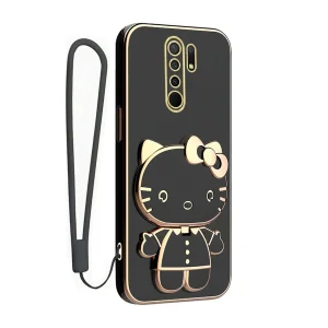 کاور گاردتک اساک مدل Kitty Strap مناسب برای گوشی موبایل شیائومی Redmi 9 / Redmi 9 Prime به همراه بندآویز