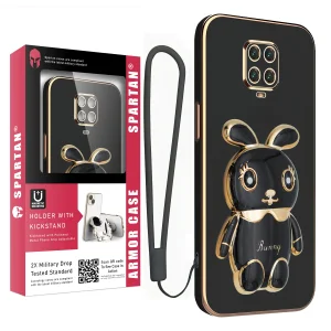 کاور اسپارتان مدل Bunny مناسب برای گوشی موبایل شیائومی Redmi Note 9 Pro / Note 9s به همراه بند نگهدارنده