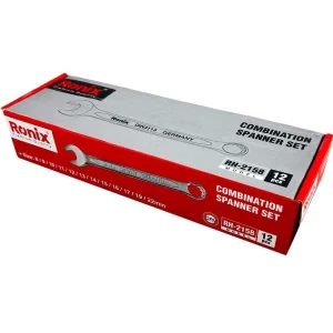 آچار یکسر تخت و یکسر رینگی رونیکس مدل RH-2158 سایز 8 تا 22 میلی متر