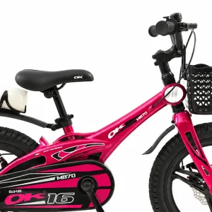 دوچرخه کودک اوکی سایز 16 مدل MB70 بدنه منیزیومی با ترمز دیسکی و چرخ کمکی کد 2392