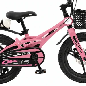 دوچرخه کودک اوکی سایز 16 مدل MB70 بدنه منیزیومی با ترمز دیسکی و چرخ کمکی کد 2392