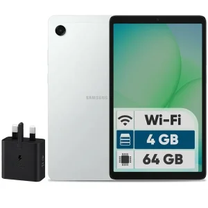 تبلت 8.7 اینچ سامسونگ مدل Galaxy Tab A11 Wi-Fi، ظرفیت 64 گیگابایت و رم 4 گیگابایت، رزولوشن دوربین 8 مگاپیکسل به همراه شارژر دیواری 25 وات سامسونگ مدل T2510