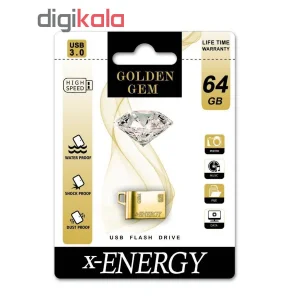 فلش مموری ایکس-انرژی مدل GOLDEN GEM ظرفیت 64 گیگابایت