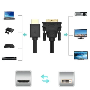 کابل تبدیل HDMI به DVI یوگرین مدل HD106-10135 طول 2 متر