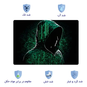 استیکر لپ تاپ توییجین و موییجین طرح هکر کد 20 مناسب برای لپ تاپ 15.6 اینچ به همراه برچسب حروف فارسی کیبورد