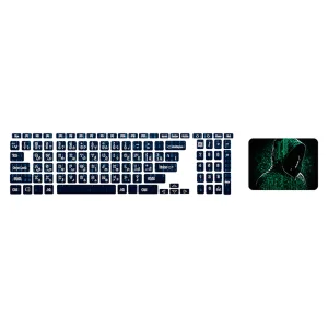 استیکر لپ تاپ توییجین و موییجین طرح هکر کد 20 مناسب برای لپ تاپ 15.6 اینچ به همراه برچسب حروف فارسی کیبورد