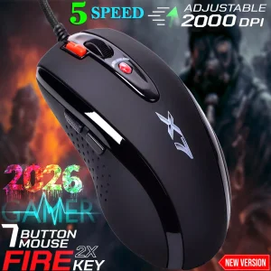 ماوس با سیم مخصوص بازی ای فورتک مدل OSCAR_X_71O_BK