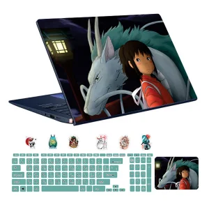 استیکر لپ تاپ توییجین و موییجین طرح Anime کد 02 مناسب برای لپ تاپ 15.6 اینچ به همراه برچسب حروف فارسی کیبورد
