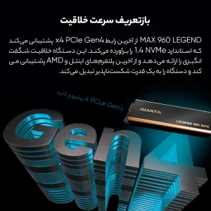 اس اس دی اینترنال ای دیتا مدل LEGEND 960 MAX  ظرفیت چهار ترابایت