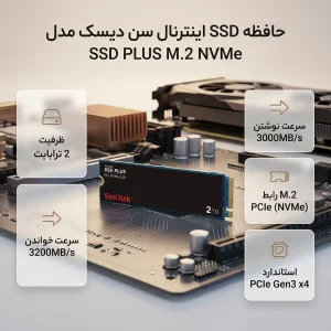 اس اس دی اینترنال سن دیسک مدل SSD PLUS M.2 NVMe ظرفیت 2 ترابایت