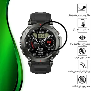 محافظ صفحه نمایش تراستکتور مدل PMMAWT مناسب برای ساعت هوشمند آمازفیت T-Rex Ultra