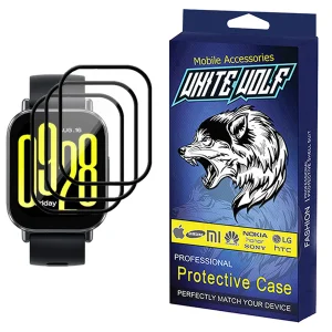 محافظ صفحه نمایش وایت ولف مدل W-3PWM مناسب برای ساعت هوشمند شیائومی Redmi Watch 5 Active بسته بندی 3 عددی