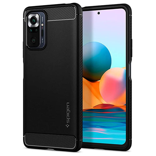 قاب محافظ ژله ای شیائومی Redmi Note 10 Pro Rugged Armor Fiber Carbon