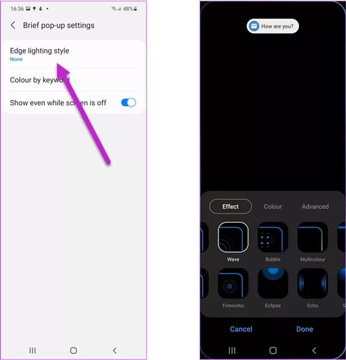 شخصی‌سازی Edge Lighting در Galaxy Z Flip 3