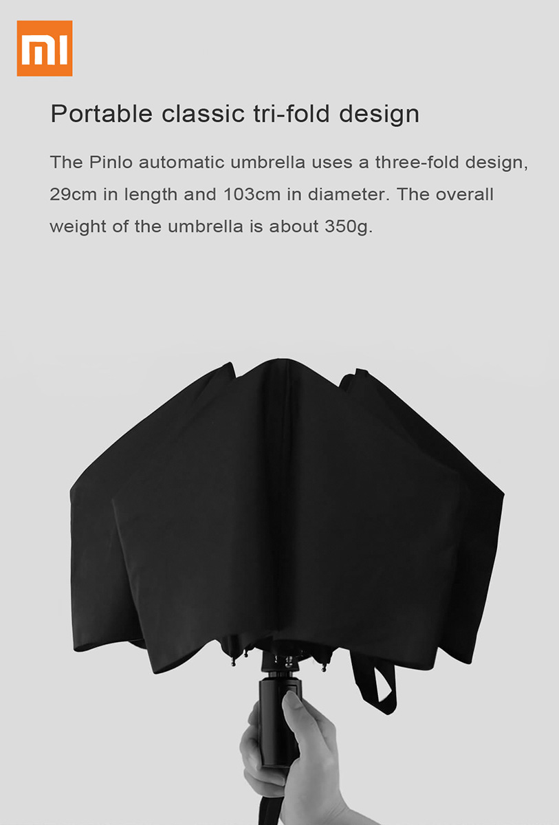 چتر شیائومی با طراحی کلاسیک و قابل حمل تاشوی سه مرحله‌ای