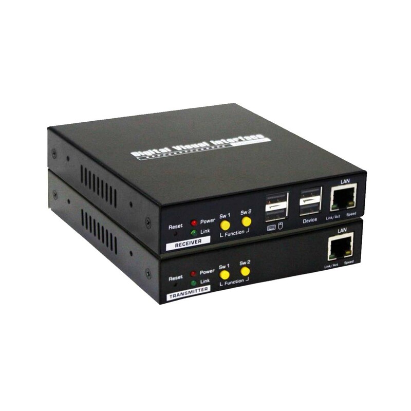 KVM اکستندر DVI با 4*USB برند UNICLASS مدل DX120 روی CAT5 تا 100متر