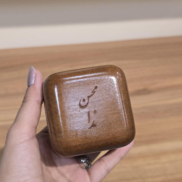 جعبه چوبی حلقه با حک اسم