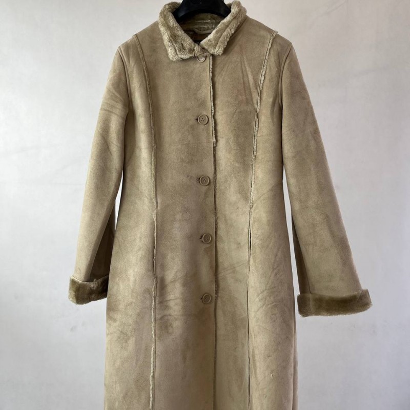 پالتو چرم اصل با آستر خز شتری