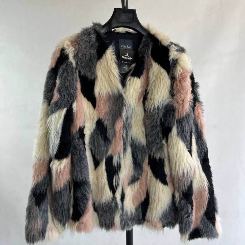 پالتو دخترانه خزدار مدل Forever 21 طرح دار