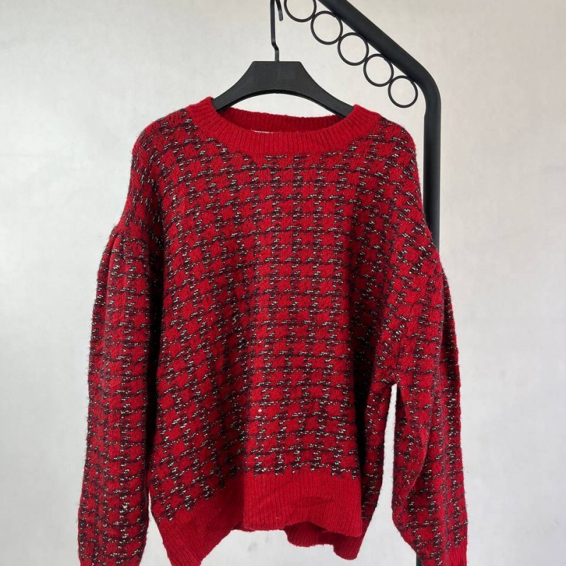 پولوشرت زنانه بافت قرمز رنگ شاد و متفاوت