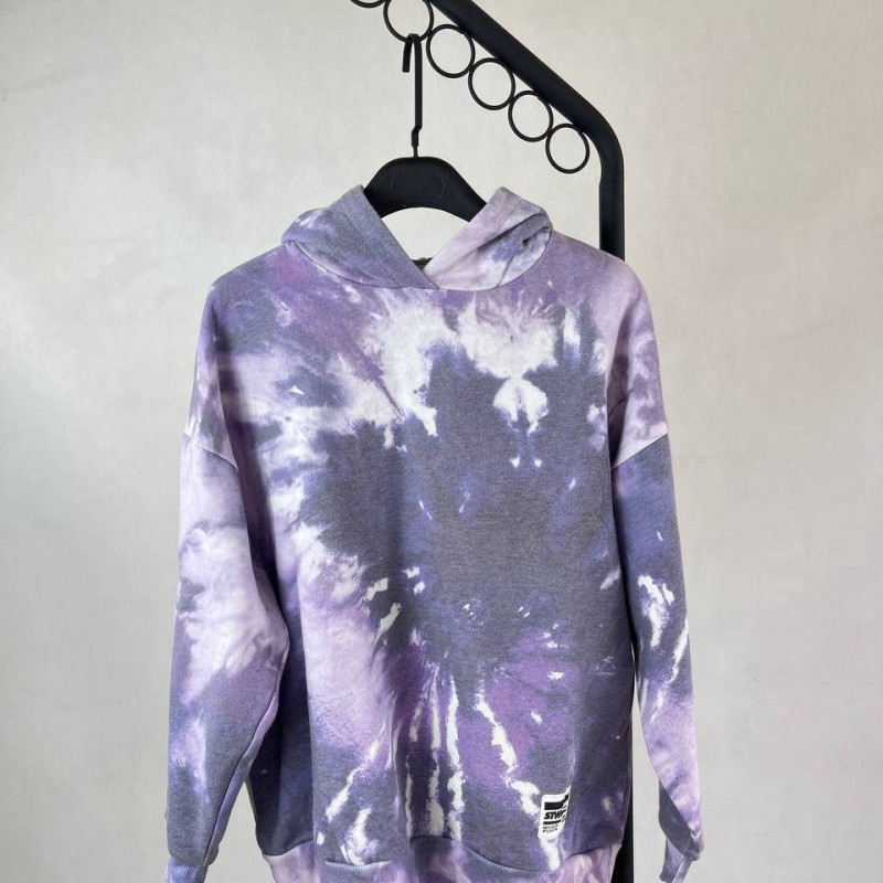 سویشرت تای دای بنفش طراحی منحصر به فرد و مدرن برند PULL&BEAR