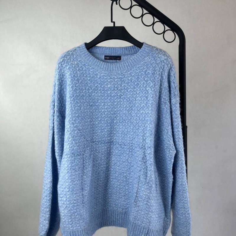 بافت زنانه آبی روشن بافت دار برند M&S