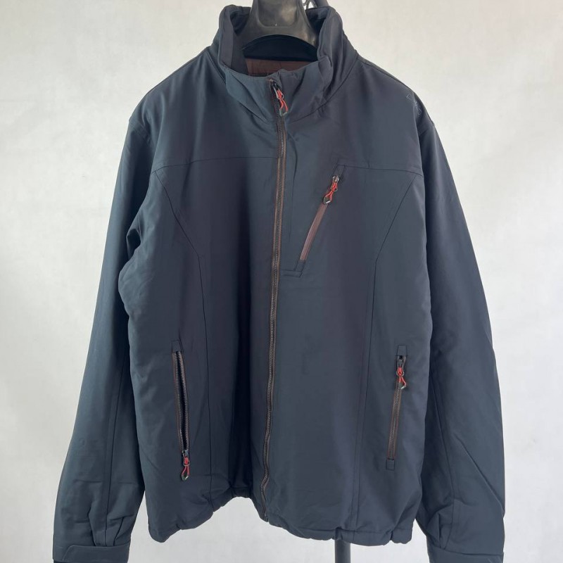 کاپشن مردانه مشکی یقه‌بلند زیپ‌دار فنی