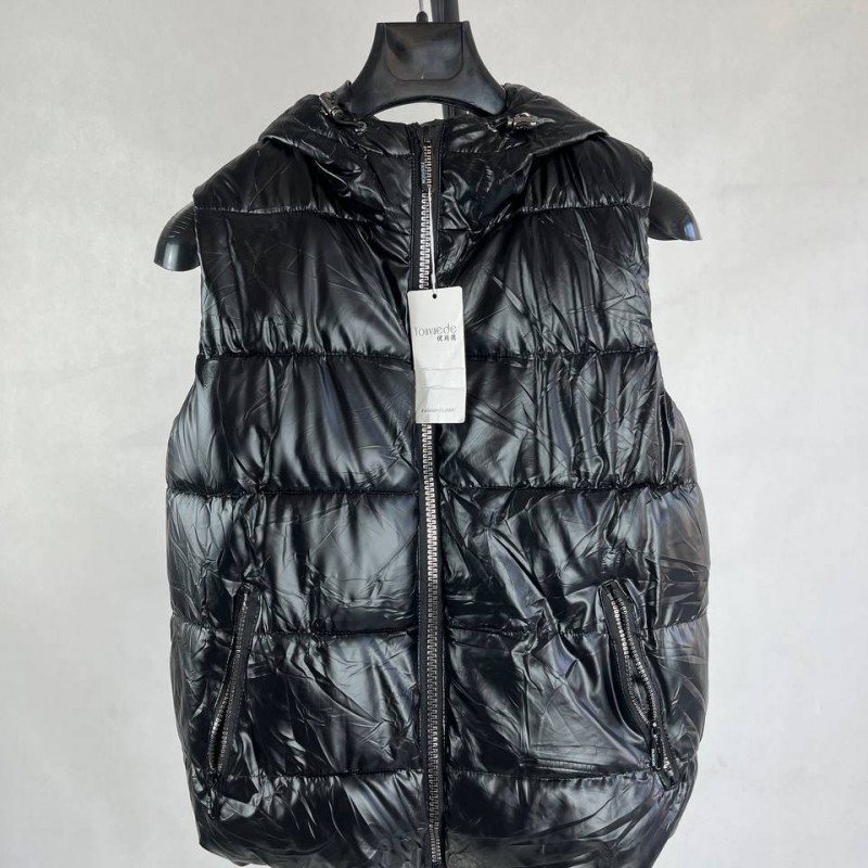 کاپشن پفی بدون آستین مشکی براق