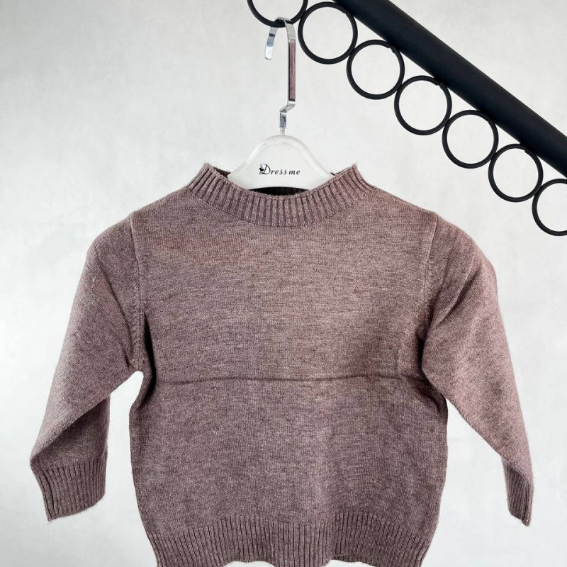 سویشرت بافت یقه گرد کاکائویی ملانژ برند SHEIN