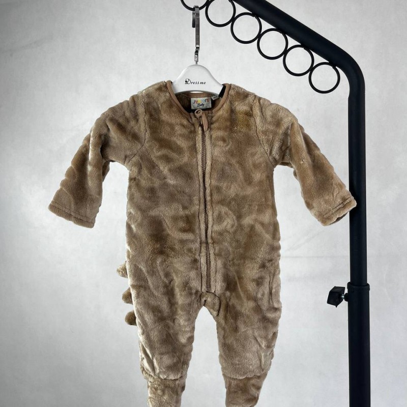 سرهمی تدی نوزادی قهوه‌ای مدل دایناسور