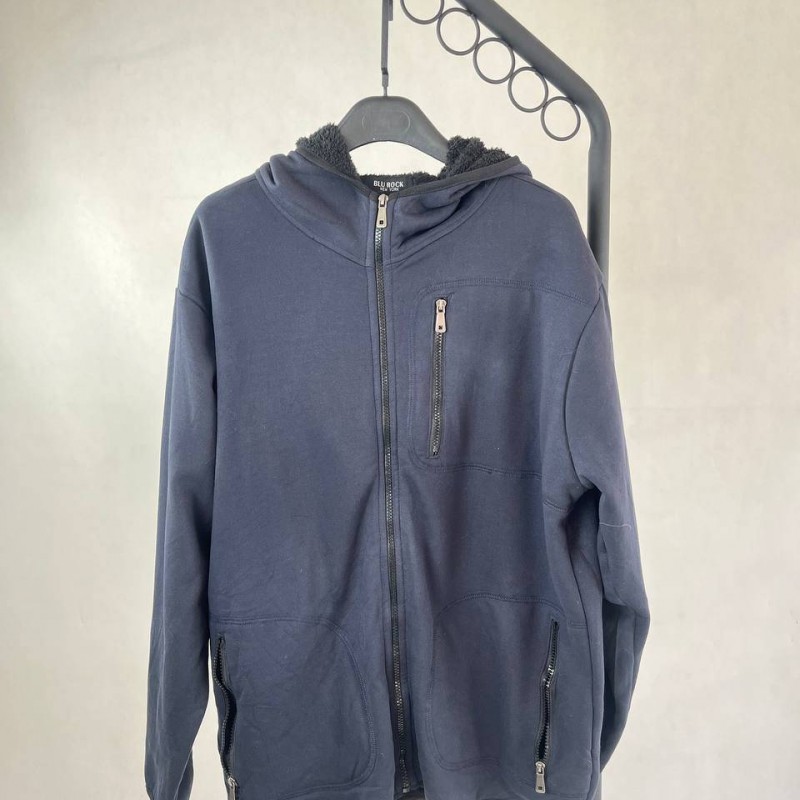 هودی زیپ دار مردانه بلوک مدل سرمه ای برند BLU ROCK