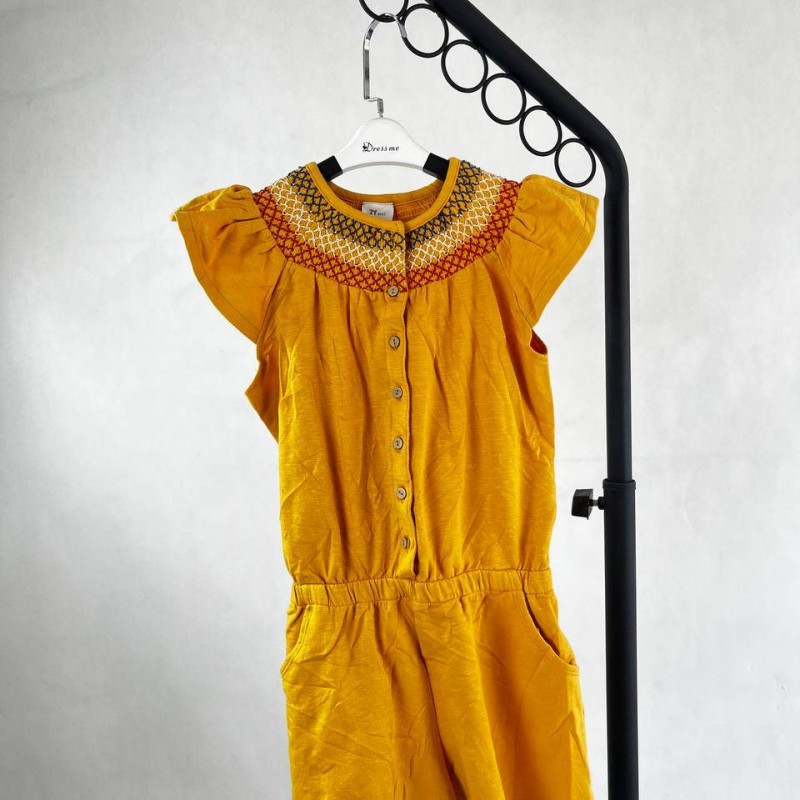 سرهمی دخترانه زرد آستین دار برند ZY